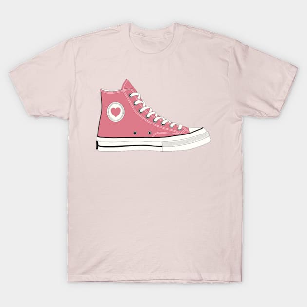 Retro Shoes Pink T-Shirt by Worldengine